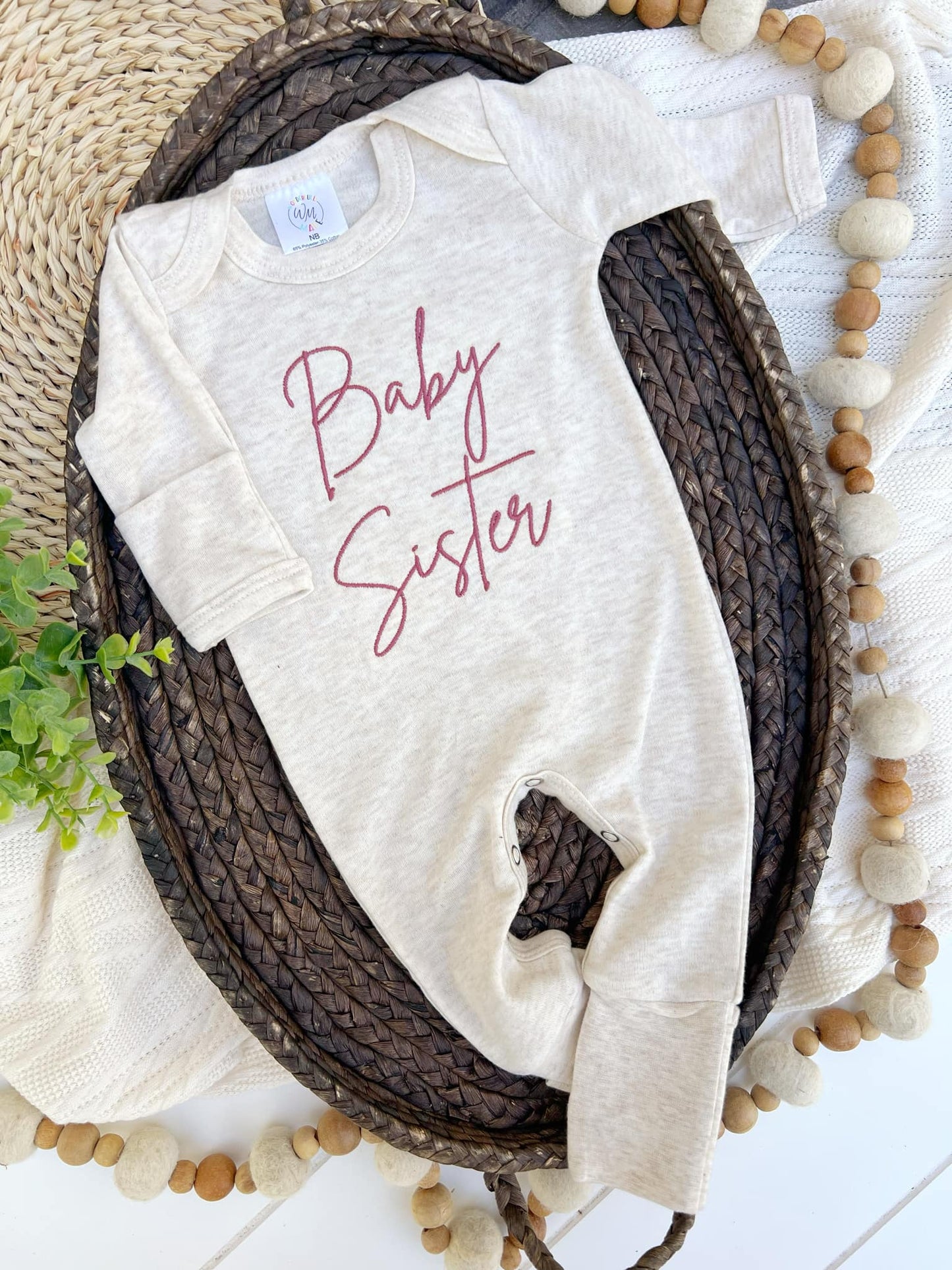 Baby Sister Pink - Newborn / Romper and headband