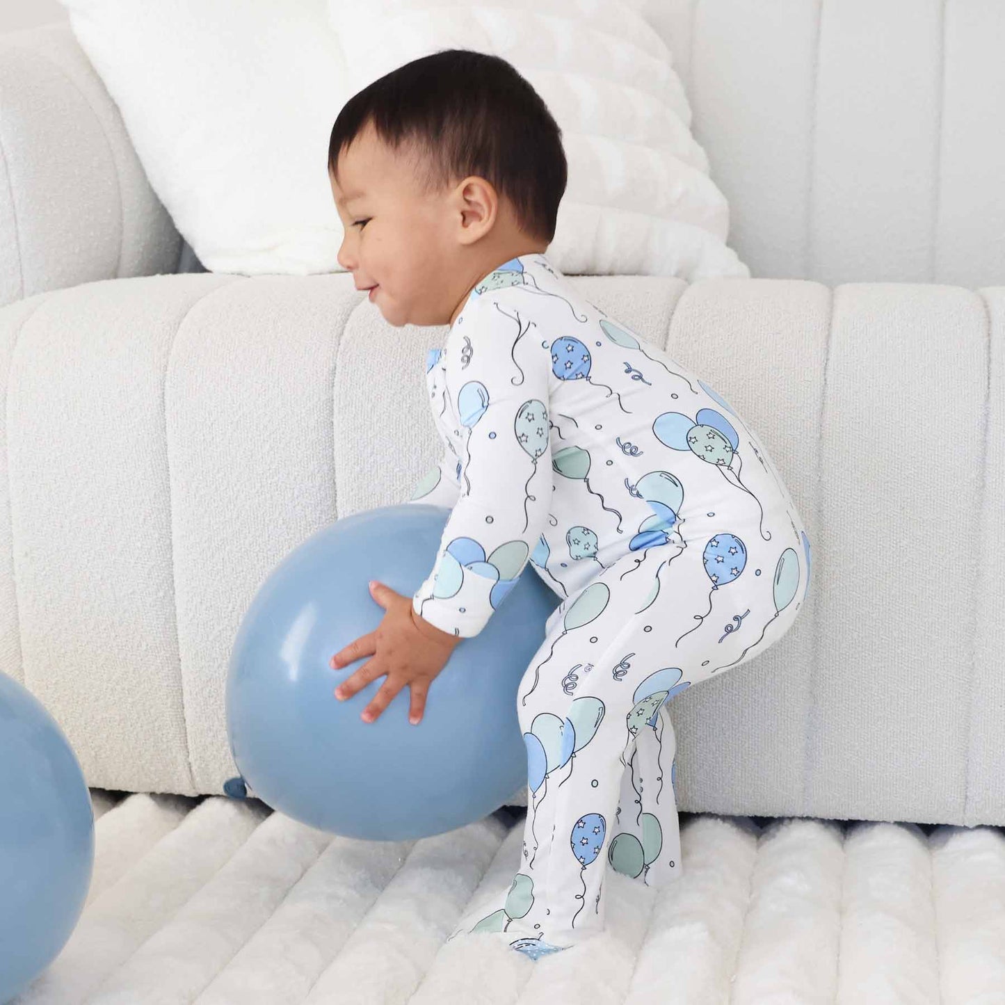 Party Time Zipper Footie | Blue