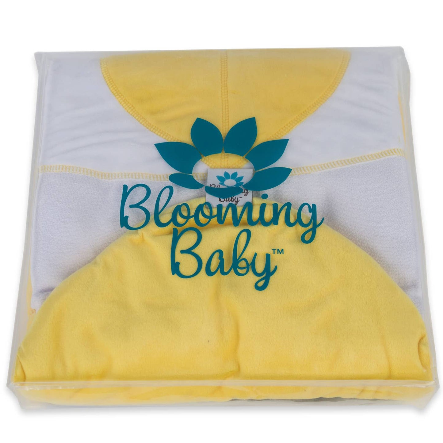 Blooming Bath Flower Hooded Towel: Yellow
