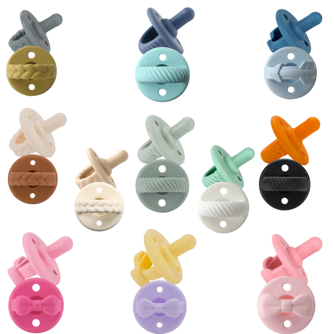 Sweetie Soother™ Pacifier Sets (2-pack): Toast + Buttercream Braids