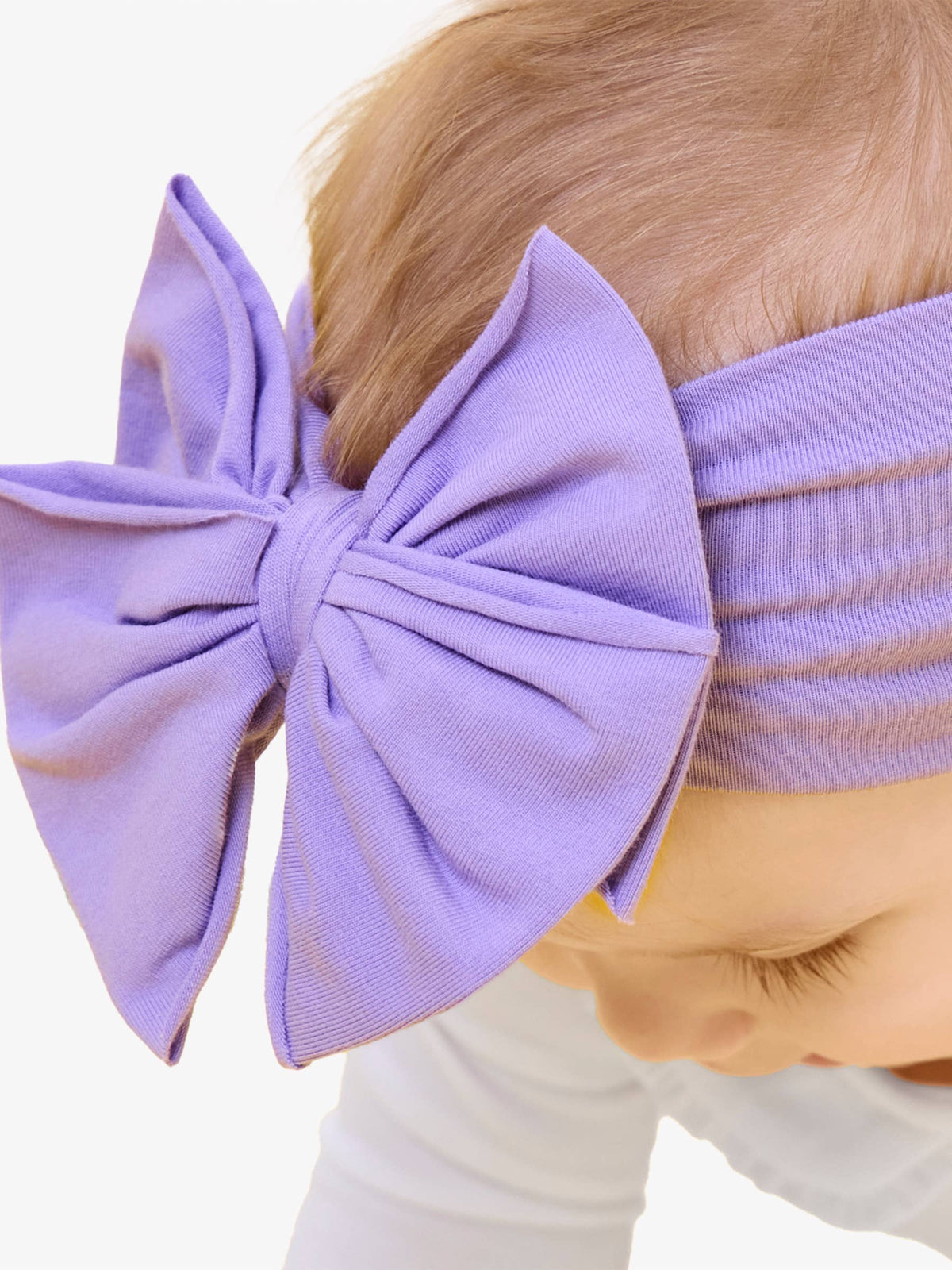 Girls Wisteria Purple Big Bow Headband: Purple / One Size