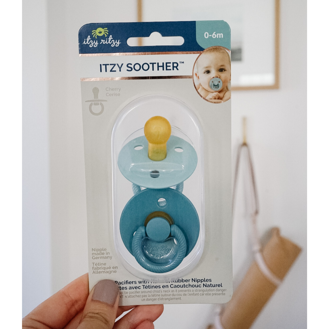 Itzy Soother™ Natural Rubber Paci Sets: Glow - Buttercream + Pistachio 6-18 M