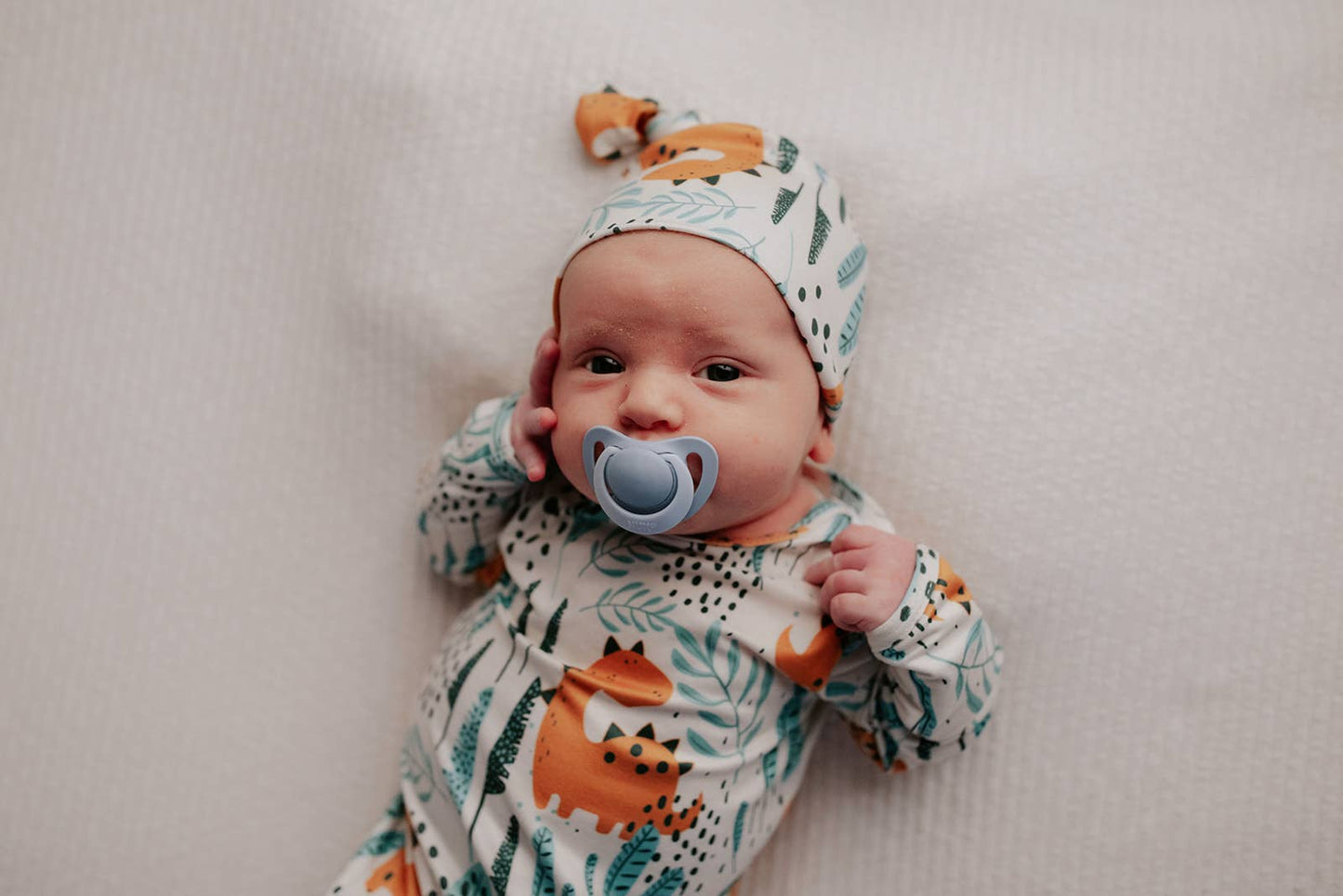 Dinosaur Knotted Gown: Gown & Hat