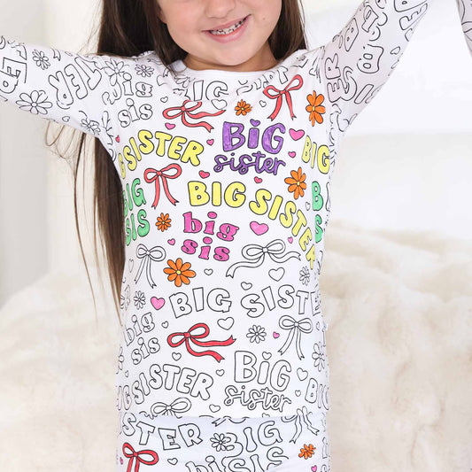 Colorable Two Piece Pajama Set | Big Sis