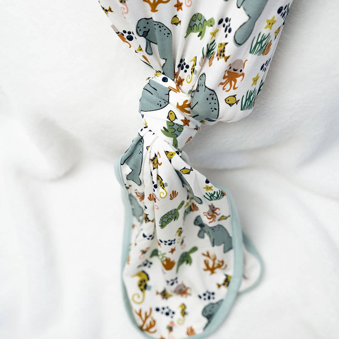 Manatee Ocean Bamboo Knotted Baby Gown Newborn Baby Gift Set