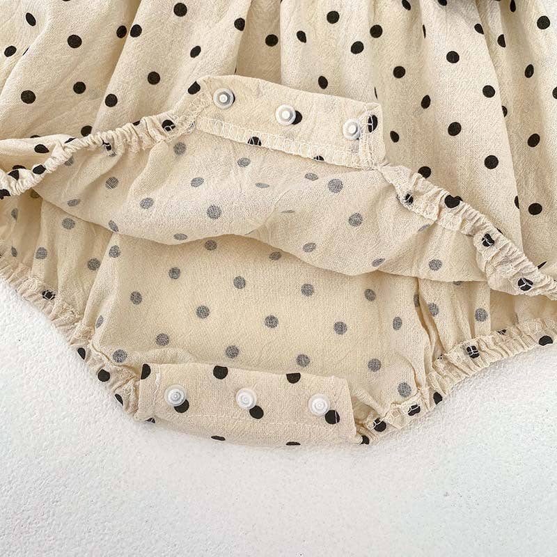 Polka Dot Overall Onesies And Long Sleeve Base Layer Top Set