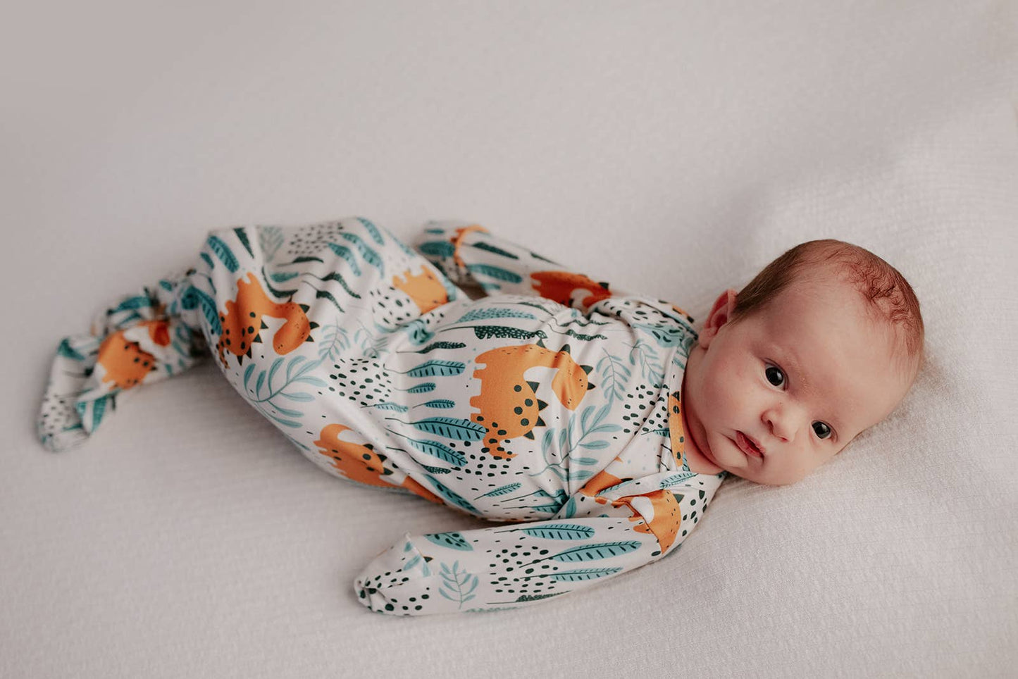 Dinosaur Knotted Gown: Gown & Hat