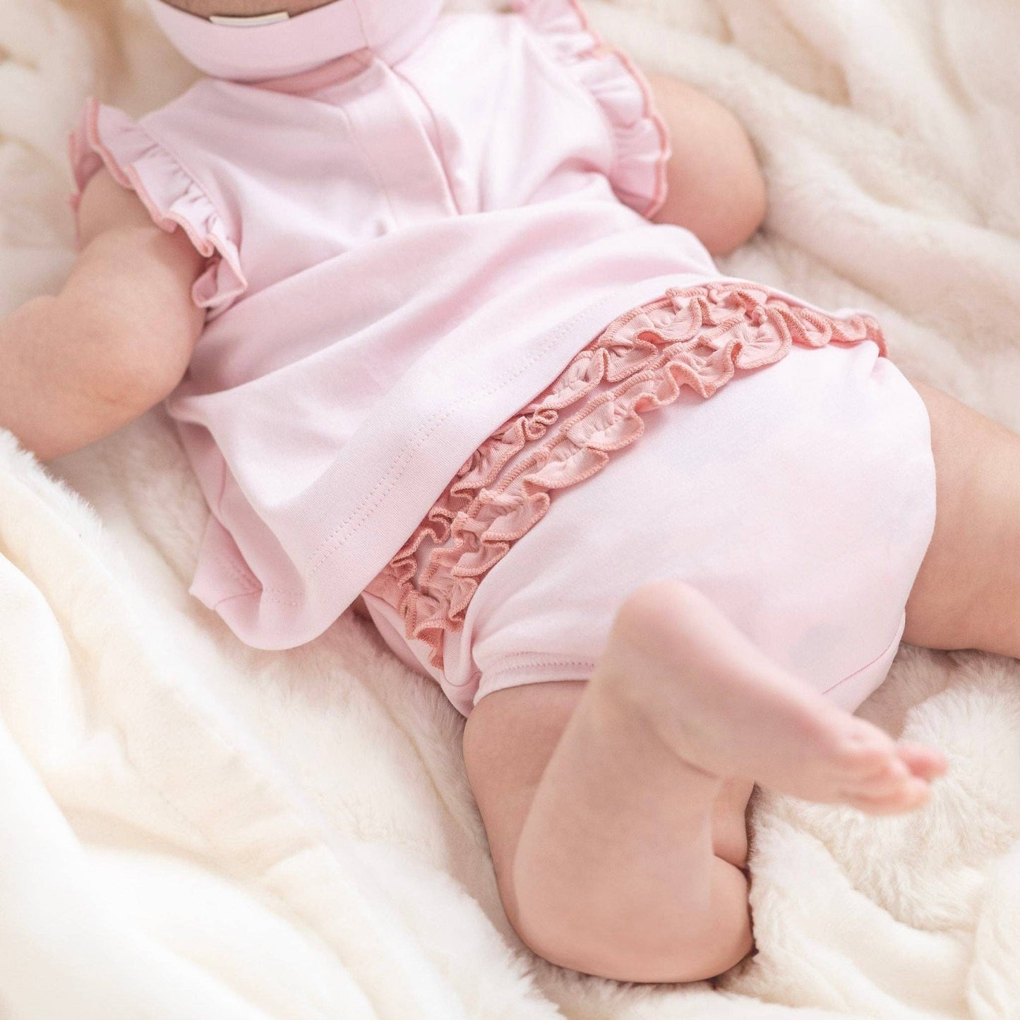 Boots and Blooms Ruffle Diaper Cover Set - Pink