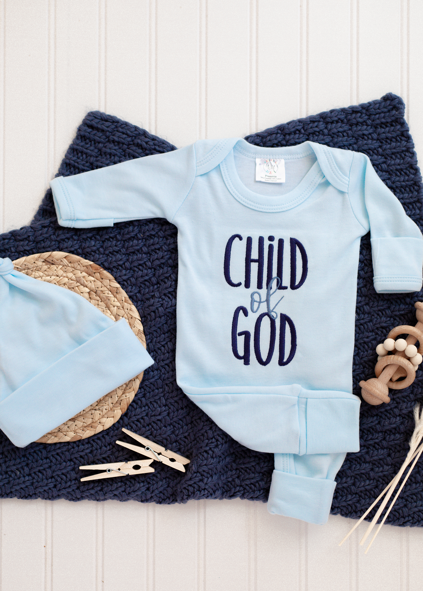 Child Of God Blue: Newborn / Romper Only