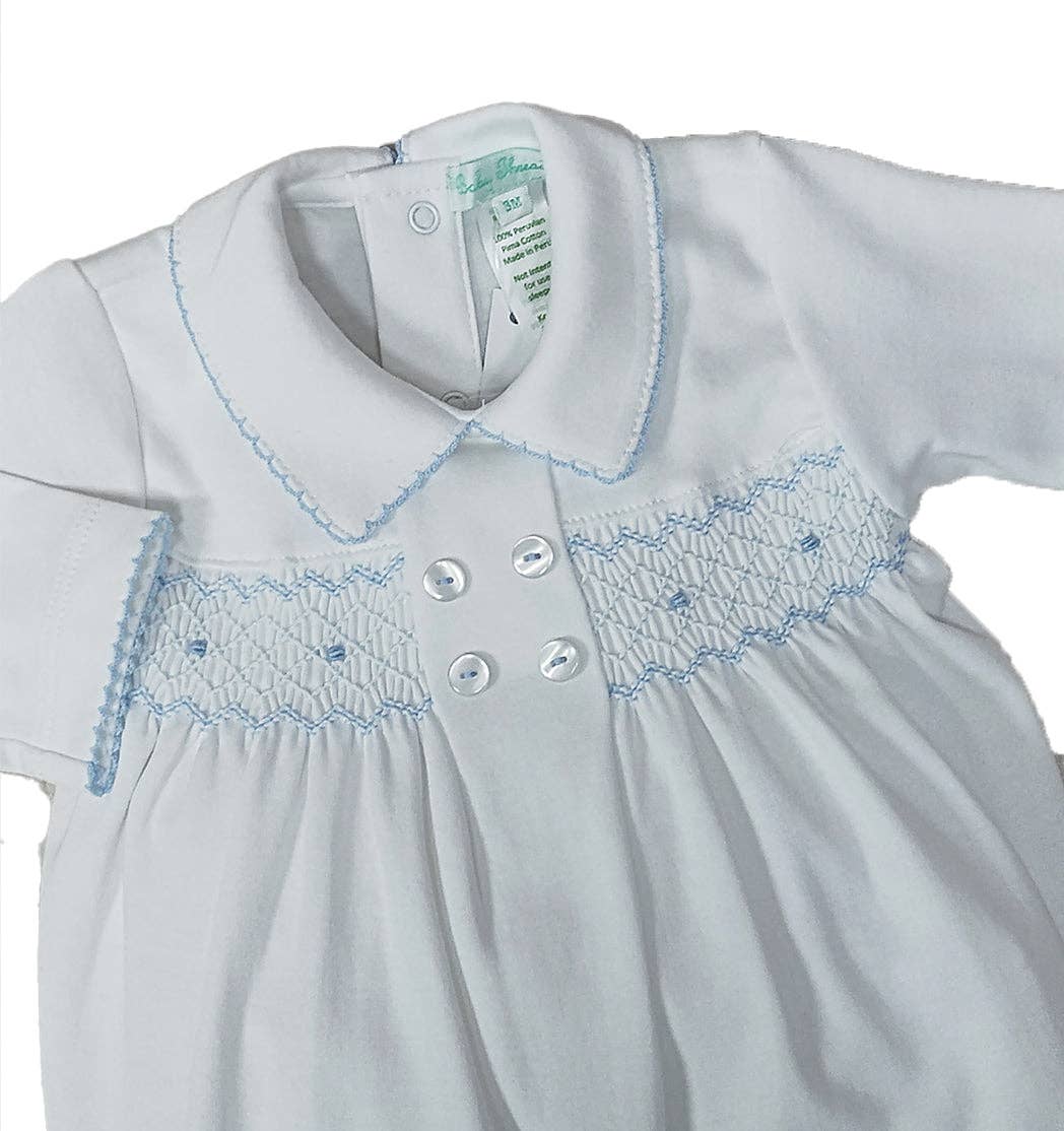 Baby Boy's "Celine and Tom" Hand Smocked Footie: NB