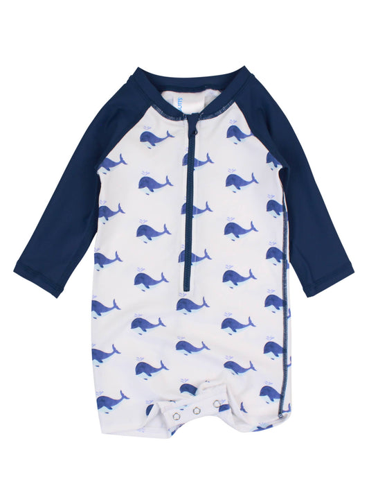 Whale Friends Long Sleeve One Piece Rash Guard