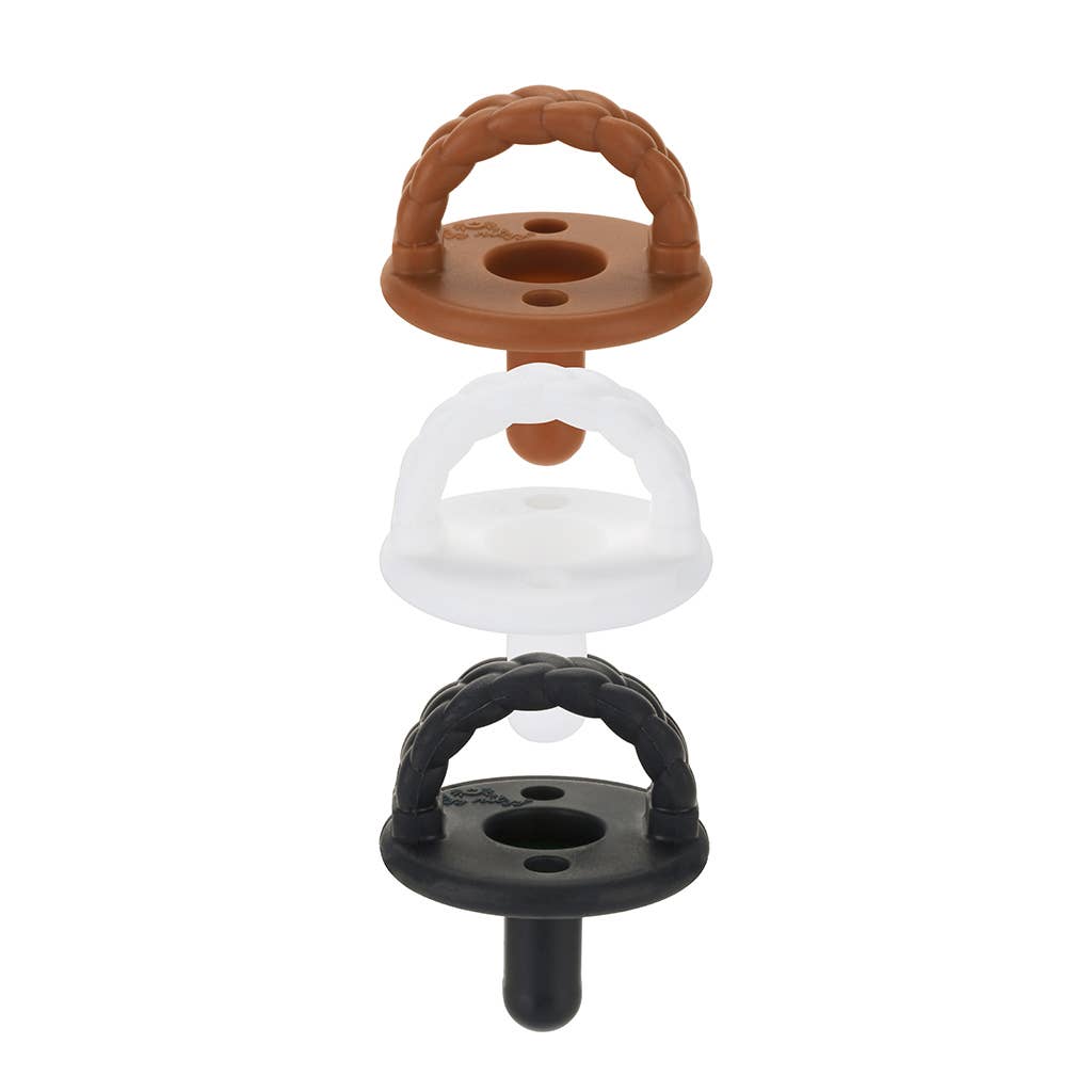 Sweetie Soother™ Silicone Pacifier Set of 3 Coffee & Cream: Coffee & Cream