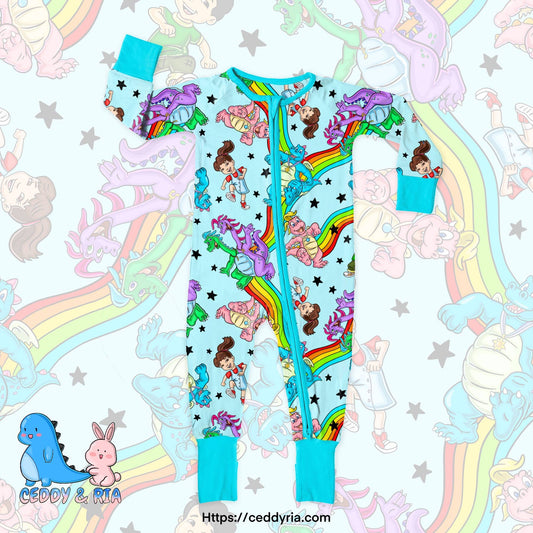 Dragons bamboo convertible zippy romper