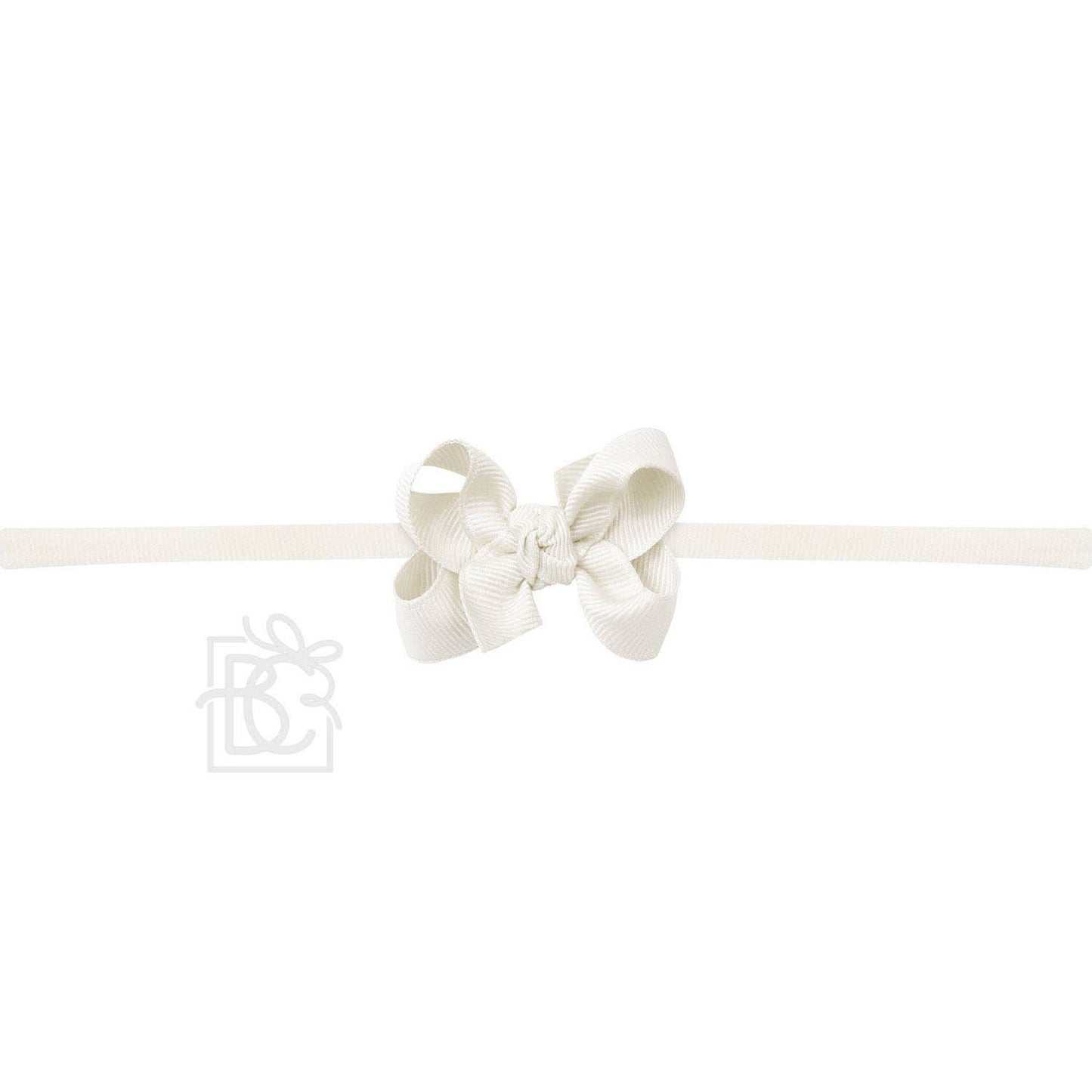 1/4" NYLON PANTYHOSE HEADBAND W/SIGNATURE GROSGRAIN BOW: RED / 4.5" Large