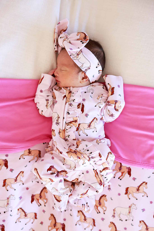 Pony Club Pink Ruffle Footie