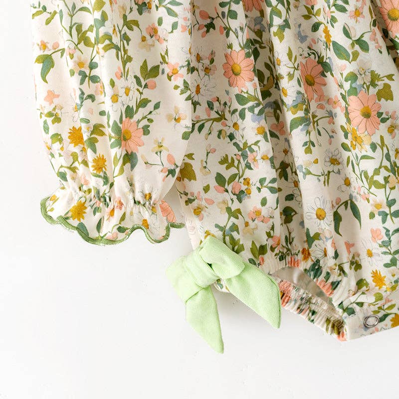 "GOD IS GOOD" Smocked Embroidery Floral Romper