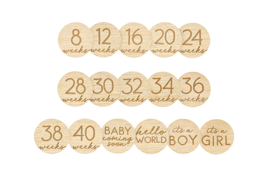 Pregnancy Journey Wooden Weekly Milestone Markers