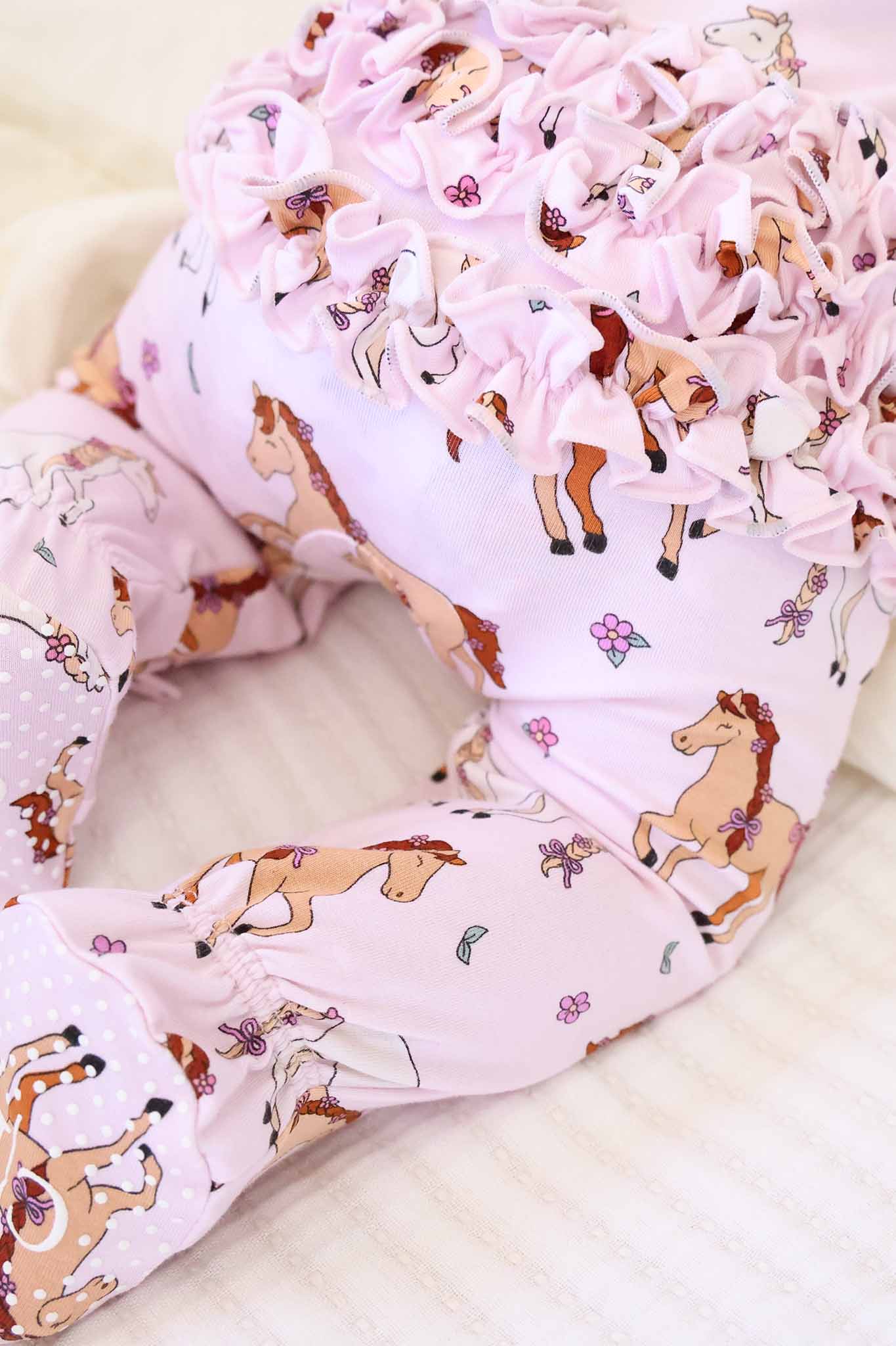 Pony Club Pink Ruffle Footie