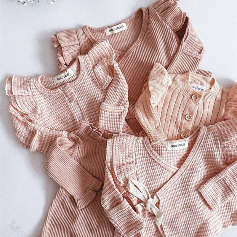 Baby Girl Solid Color Pure Cotton 2pc Set