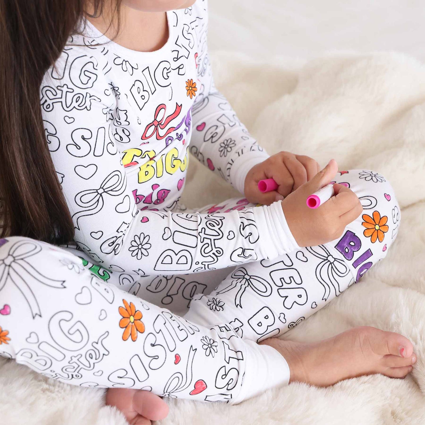 Colorable Two Piece Pajama Set | Big Sis