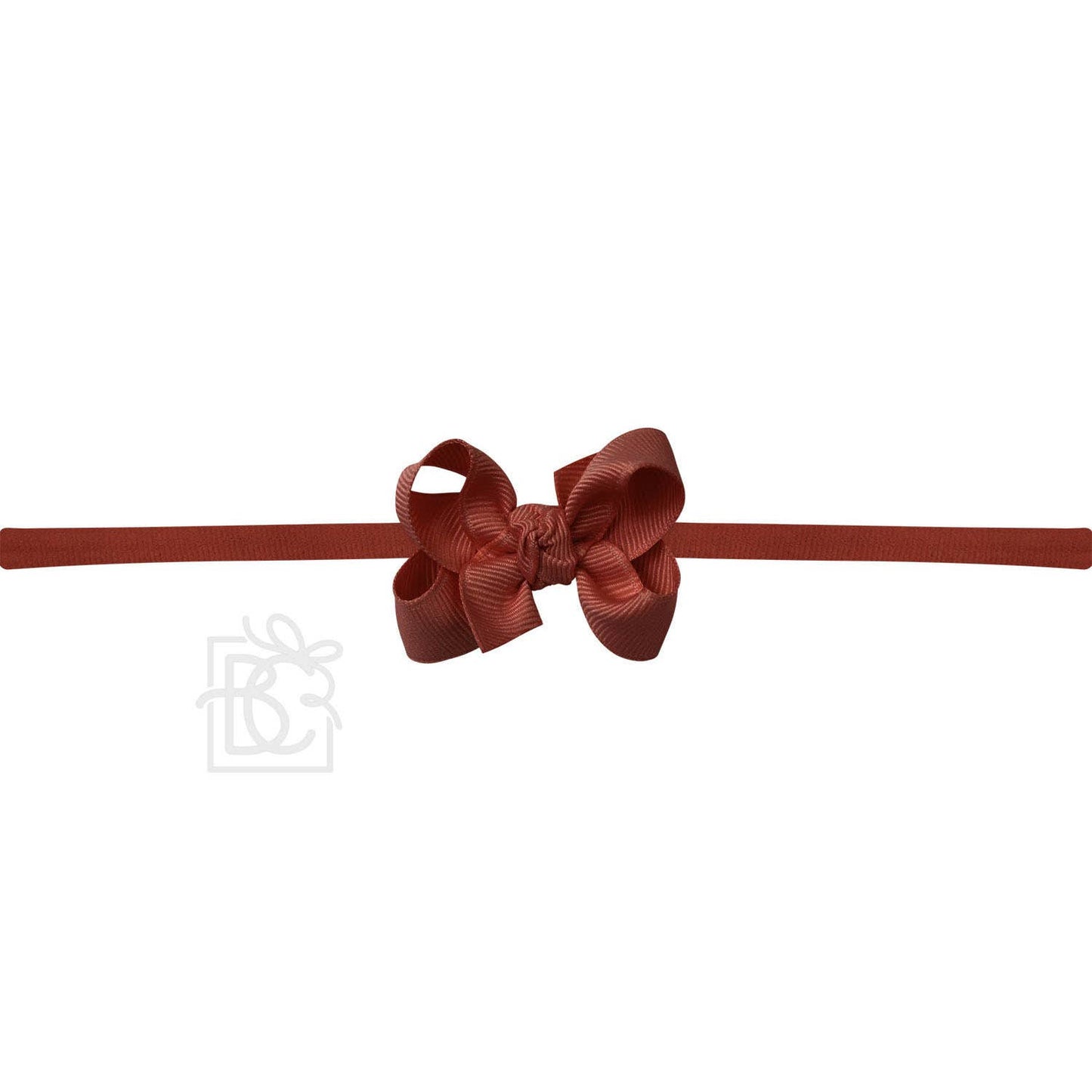 1/4" NYLON PANTYHOSE HEADBAND W/SIGNATURE GROSGRAIN BOW: WHITE / 3.5" Medium