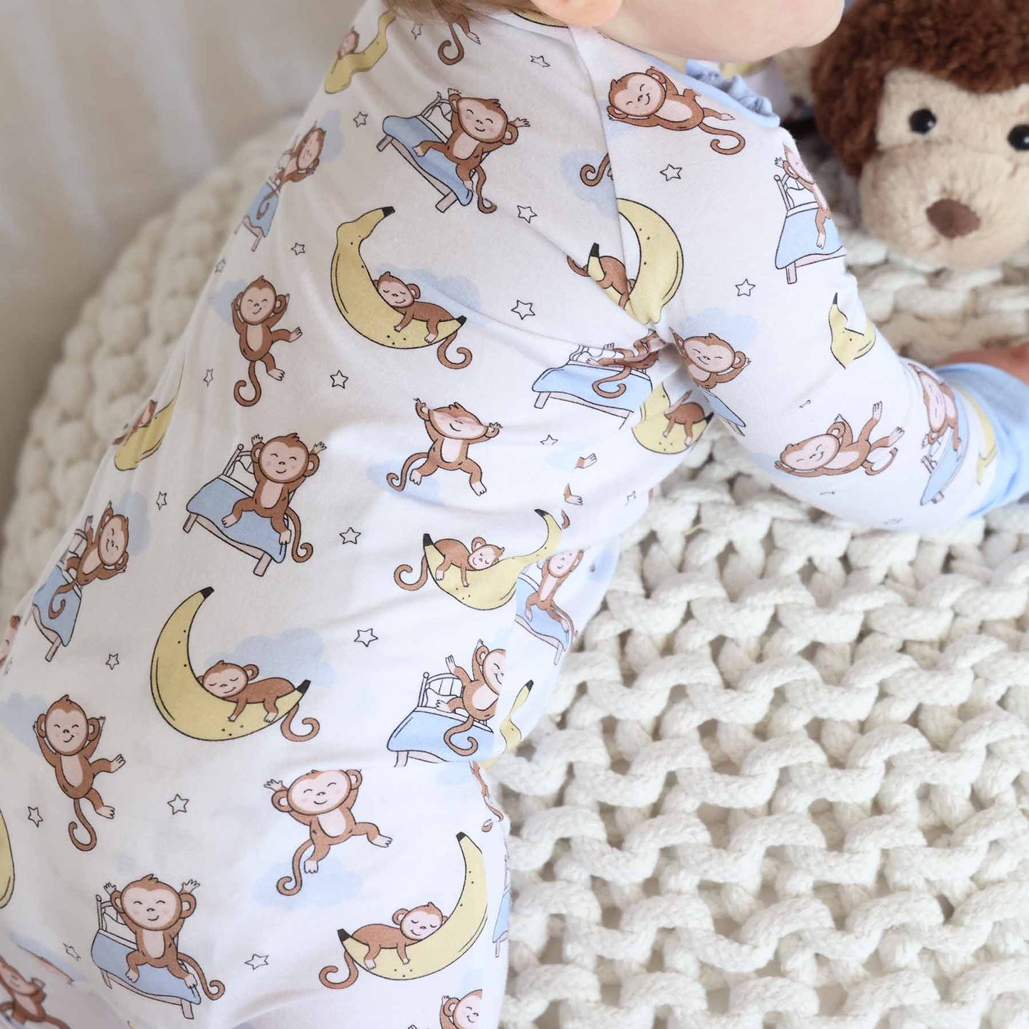 Monkey See, Monkey Snooze Convertible Zip Romper