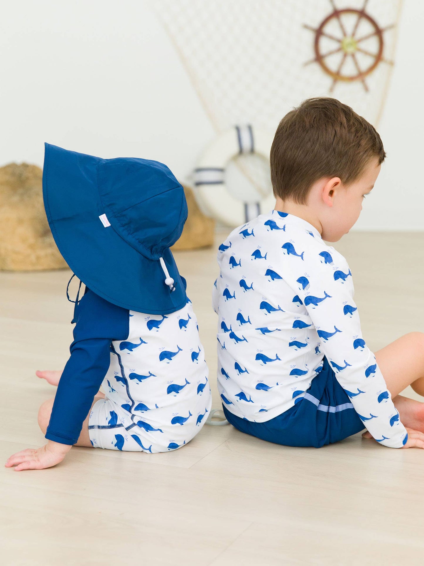 Whale Friends Long Sleeve One Piece Rash Guard
