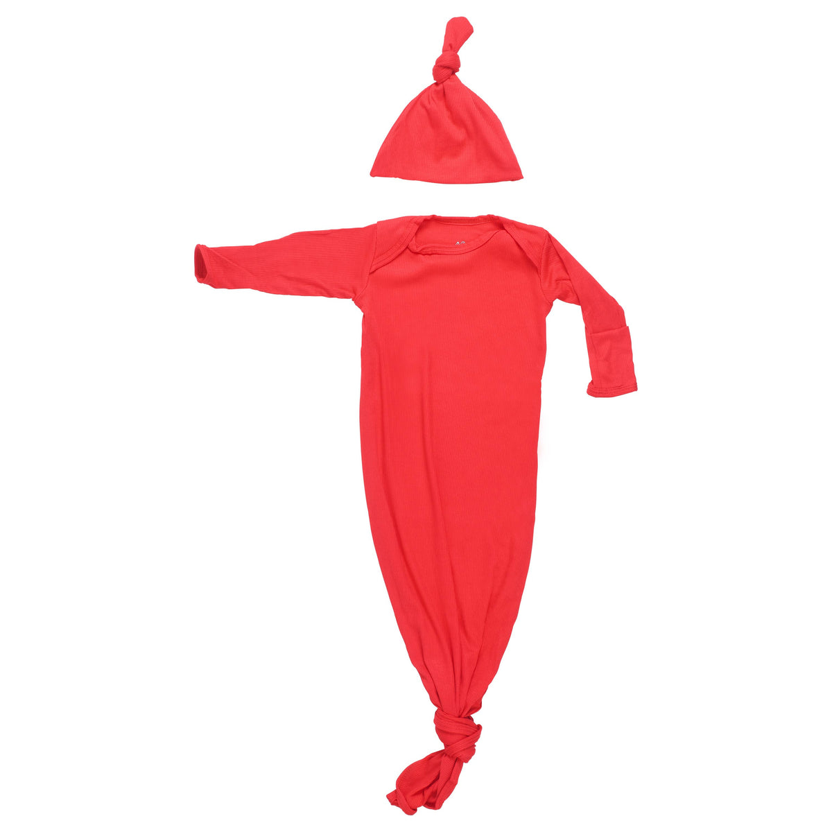 Ribbed Red Knotted Gown