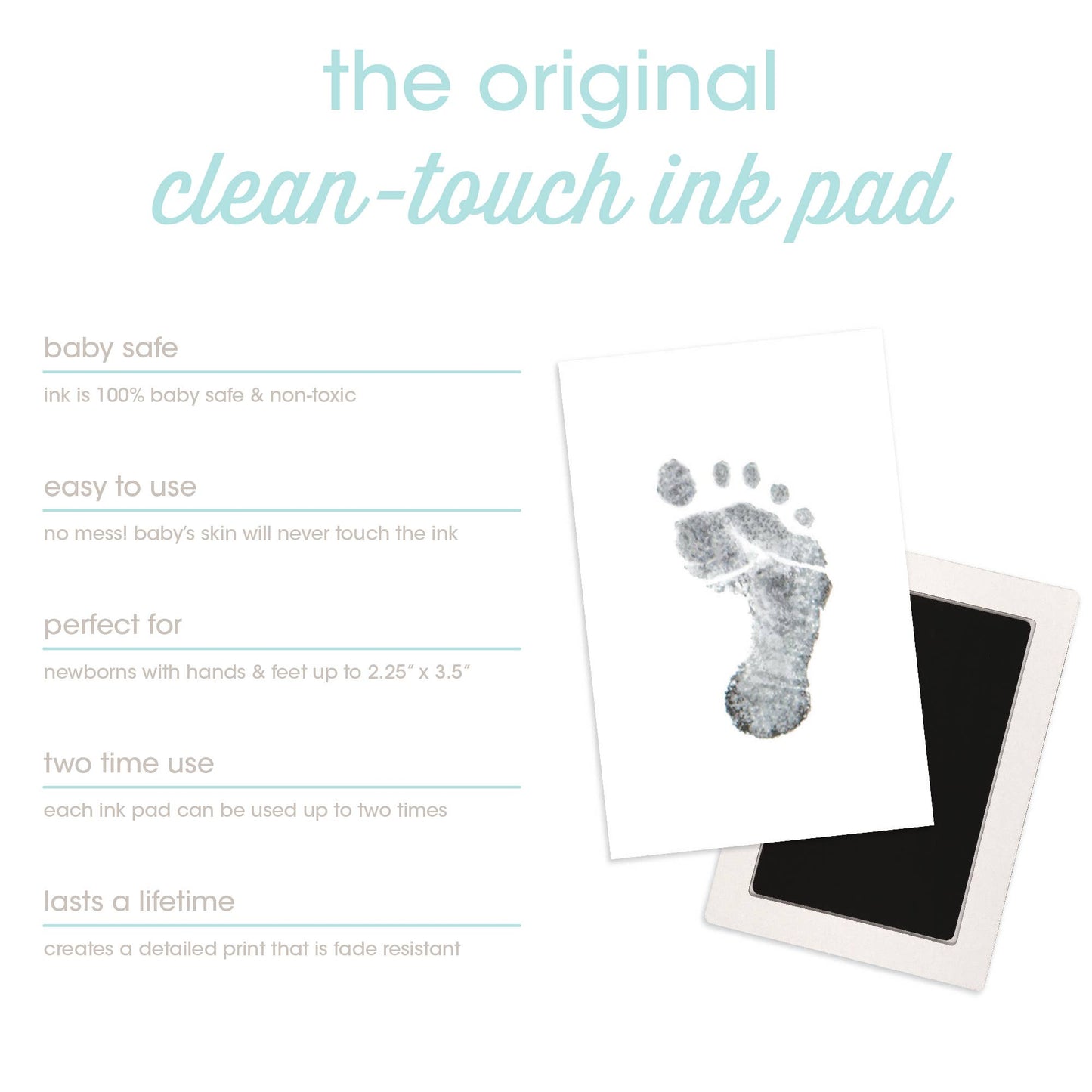 Baby Handprint or Footprint Clean-Touch Ink Pad Kit: Blue