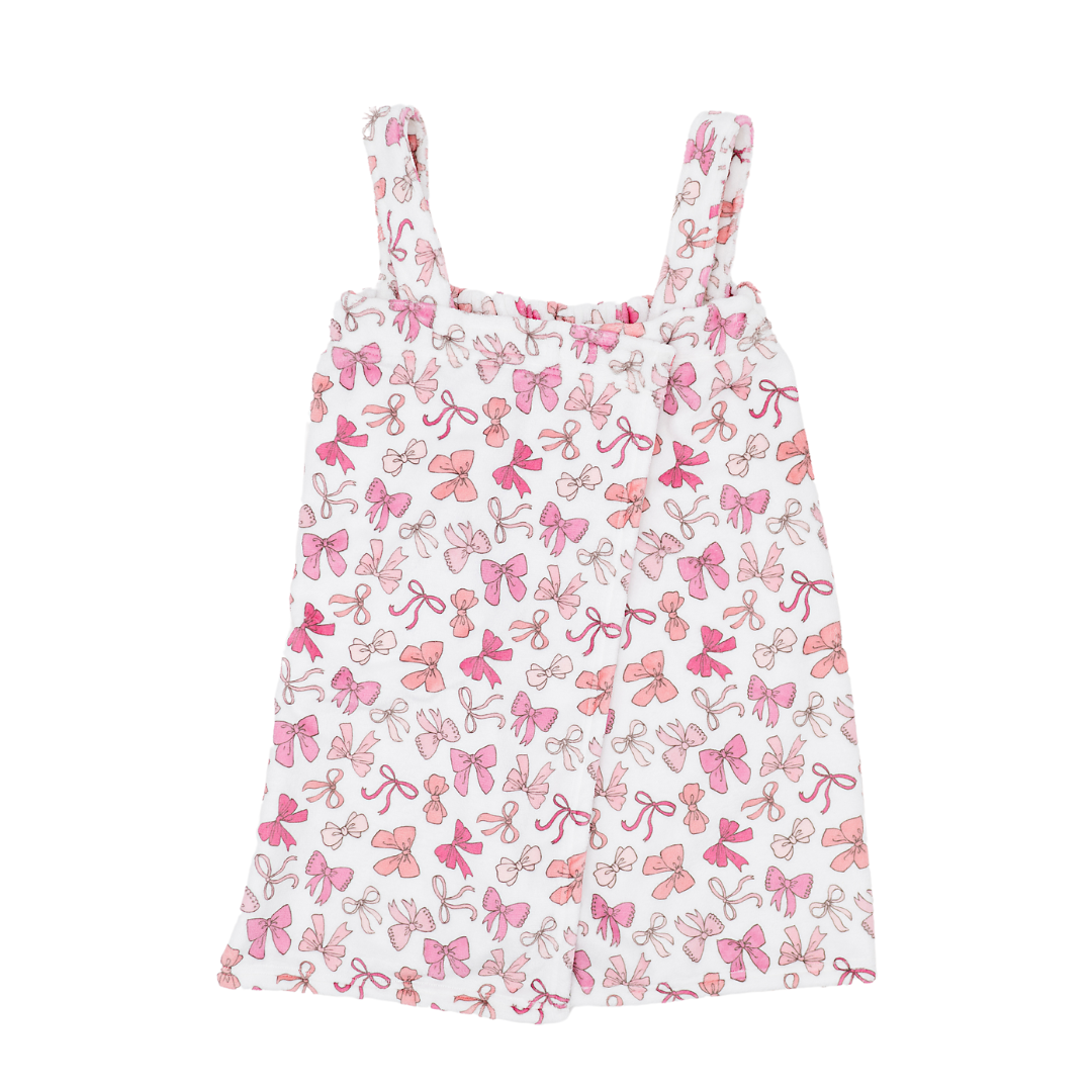Plush Spa Wrap - Pink Bows: S/M(6-10)