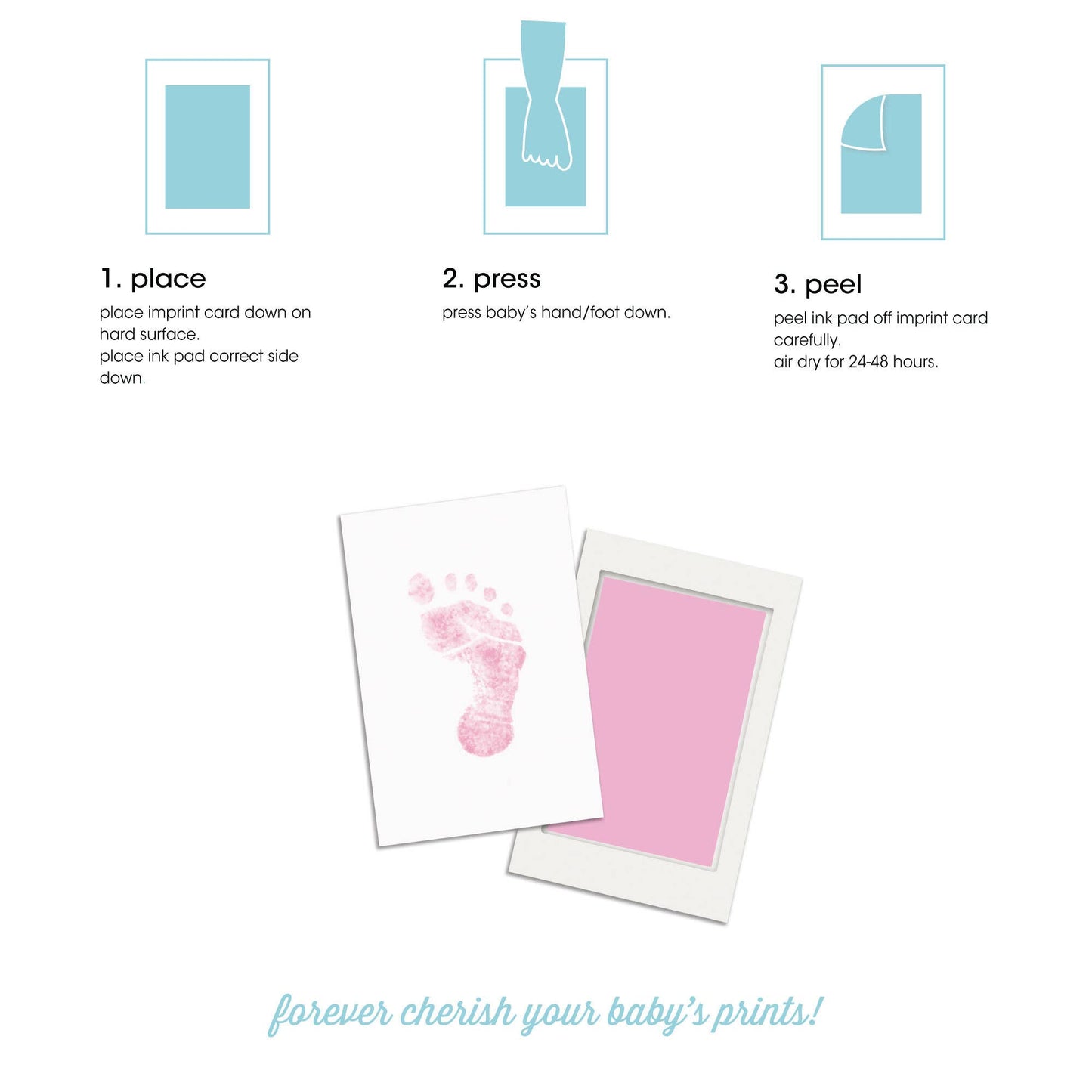 Baby Handprint or Footprint Clean-Touch Ink Pad Kit: Pink