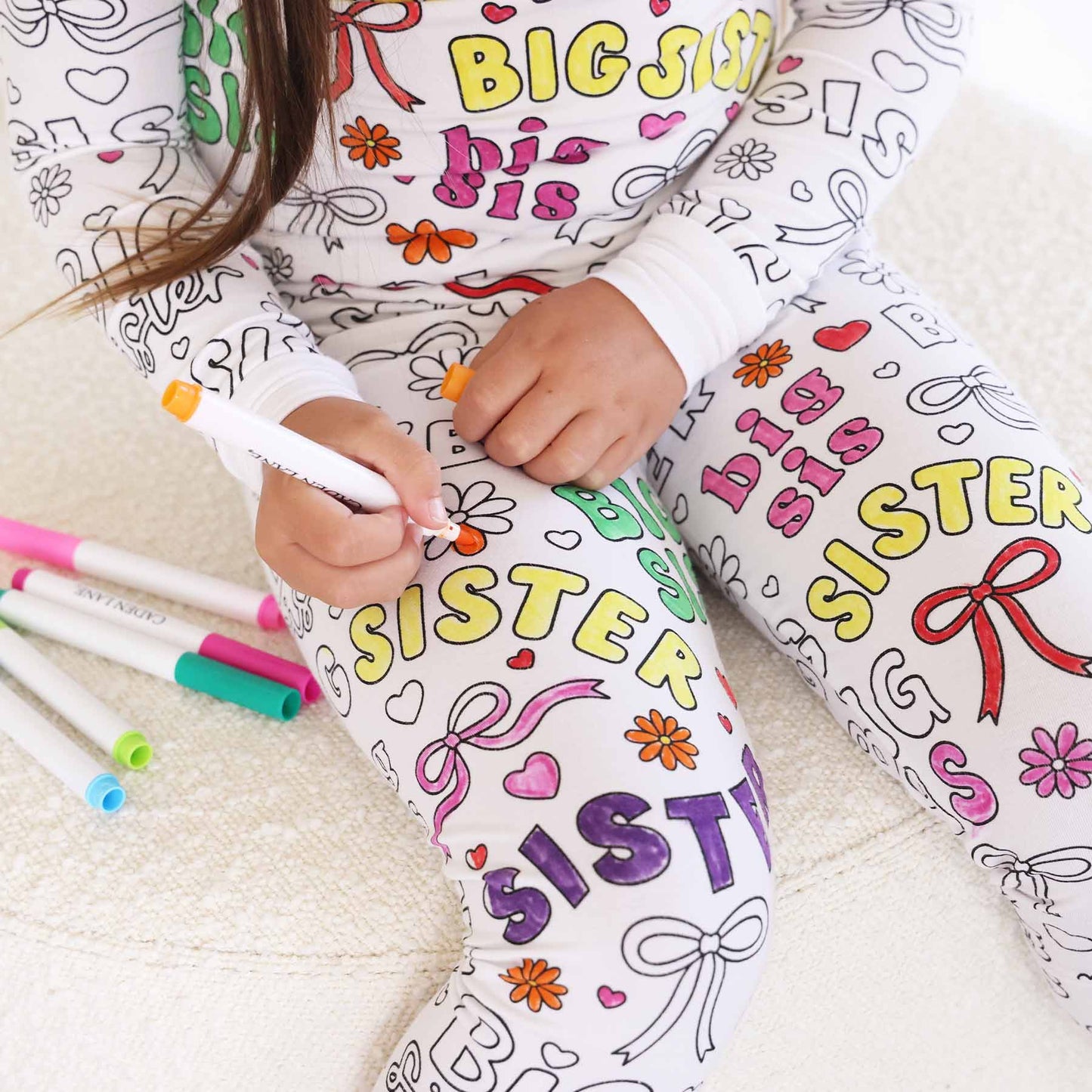 Colorable Two Piece Pajama Set | Big Sis
