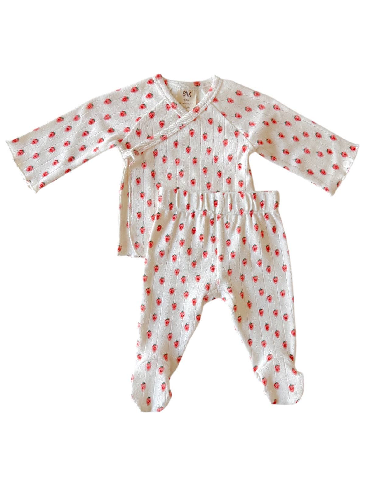 White Strawberry / Organic Pointelle Newborn Set: Newborn