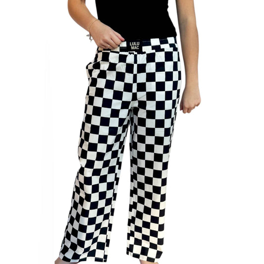 BLACK WHITE CHECKERED PANT
