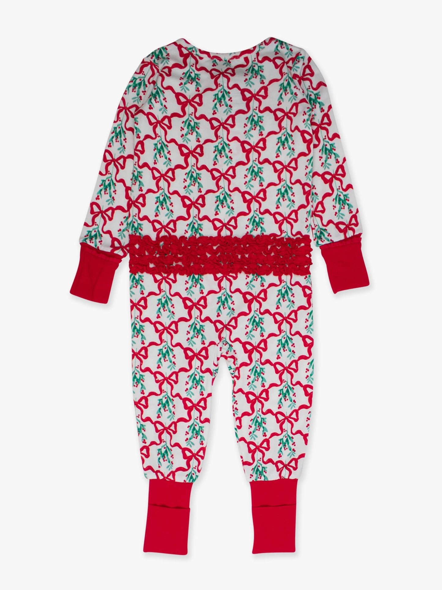 Baby Girls Carol of the Bows Bamboo Viscose Convertible Ruffle One Piece Footie Pajama