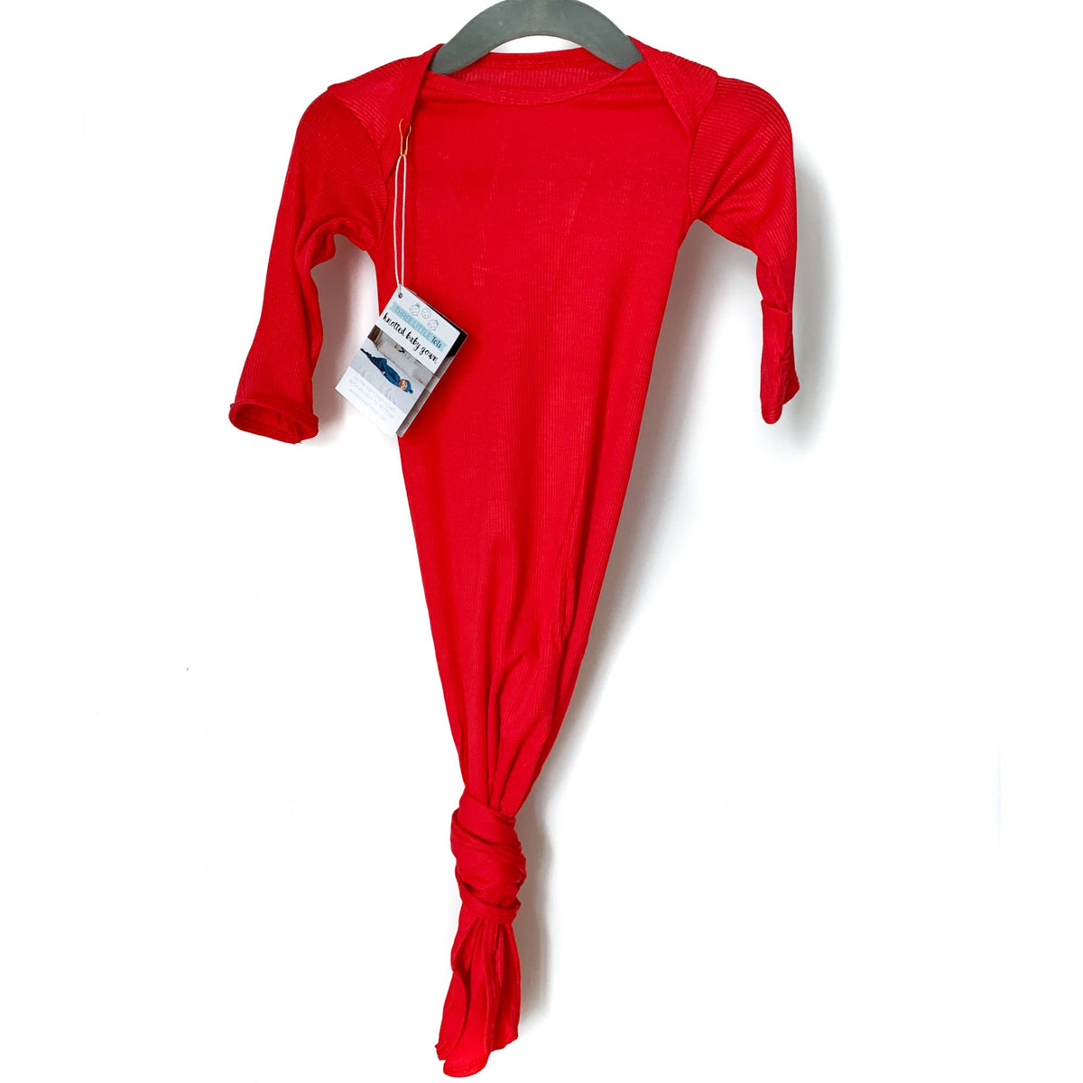 Ribbed Red Knotted Gown