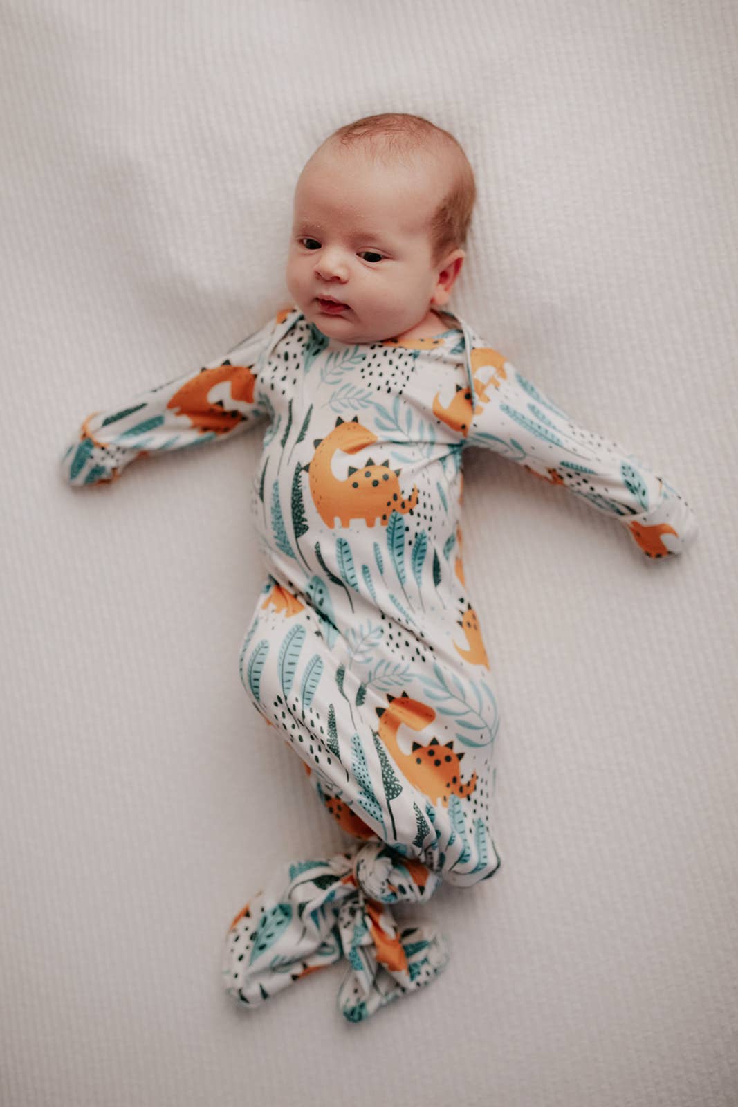 Dinosaur Knotted Gown: Gown & Hat