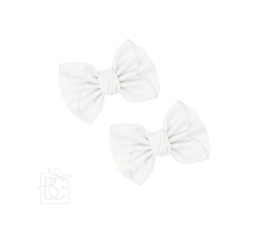2 MINI ANNE BOWS W/CLIP: WHITE