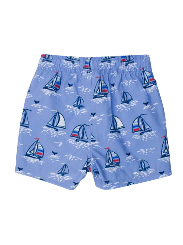 Blue Seas the Day Swim Trunks