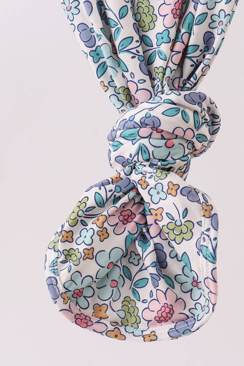 Blue floral blessed embroidery gown: One Size