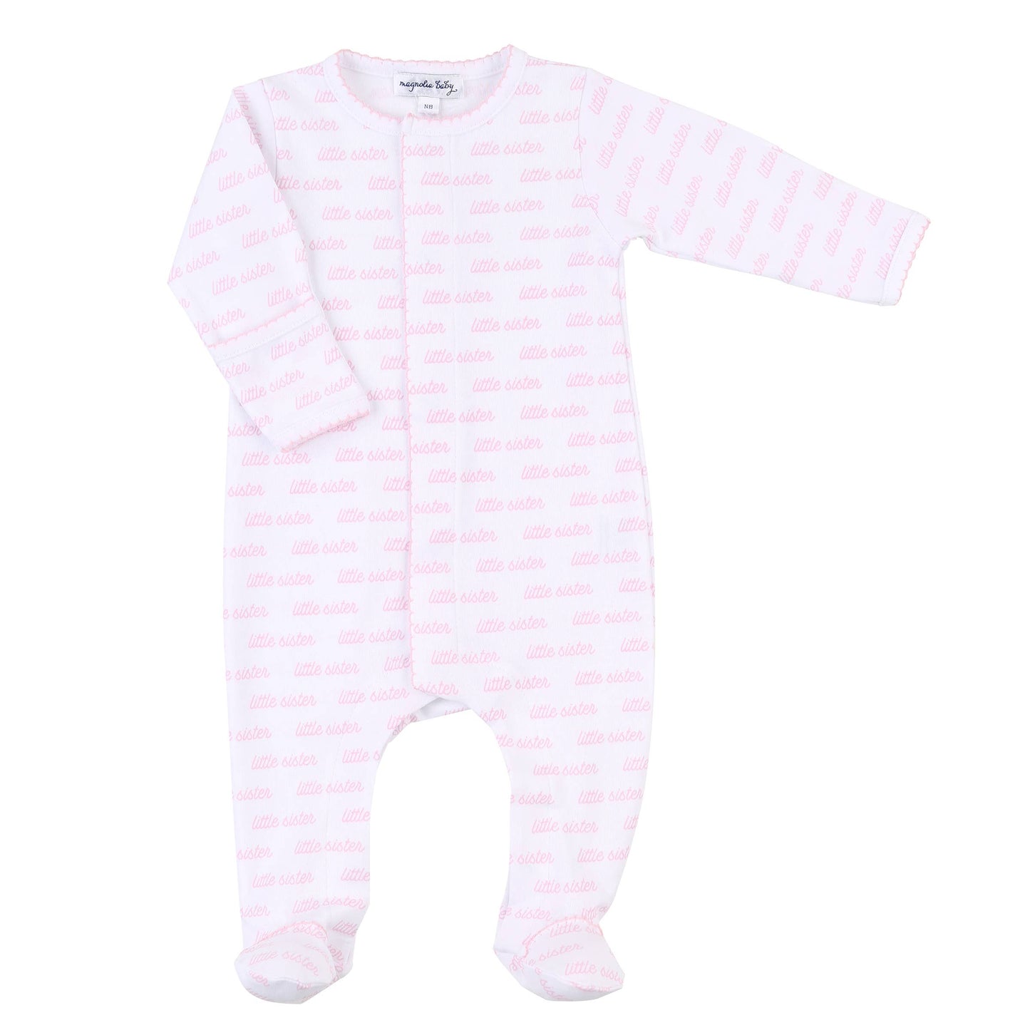 Little Sister Printed Footie: Pink / PREM