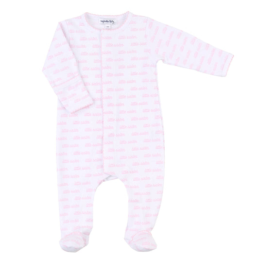 Little Sister Printed Footie: Pink / PREM