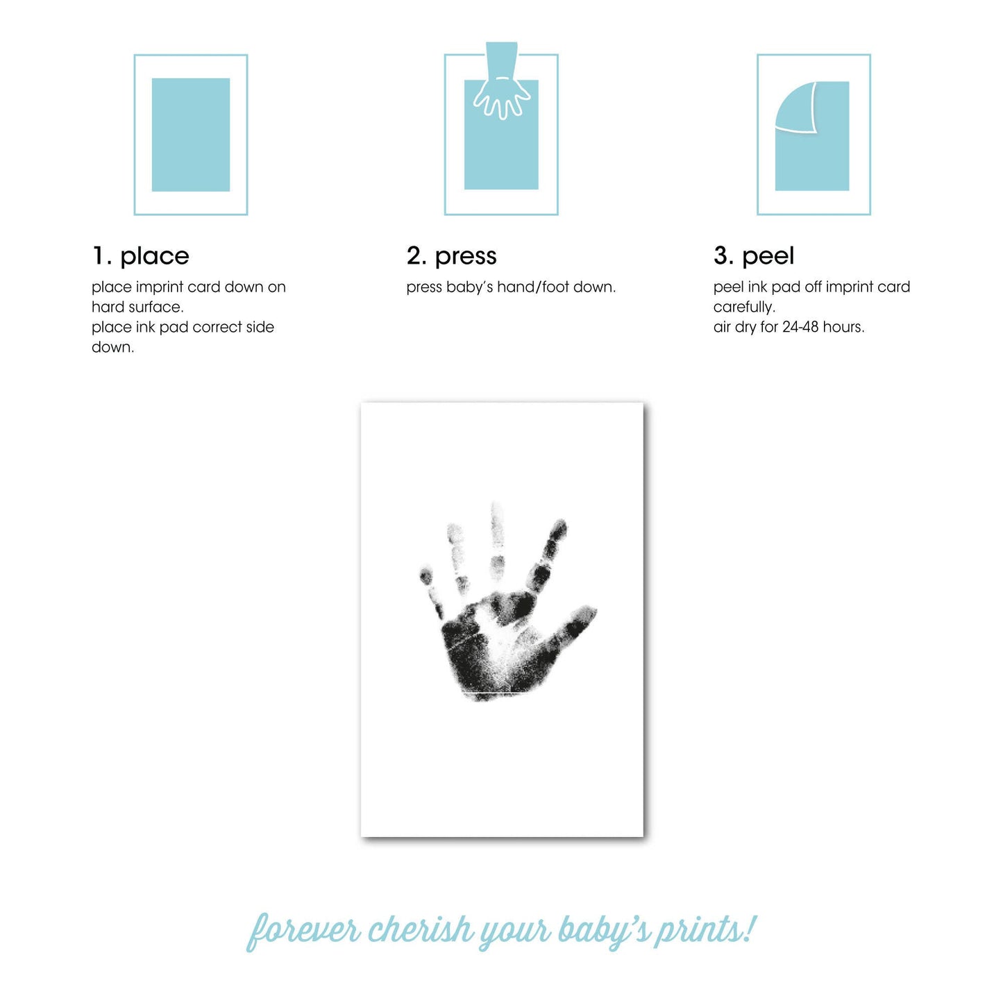 Baby Handprint or Footprint Clean-Touch Ink Pad Kit: Blue