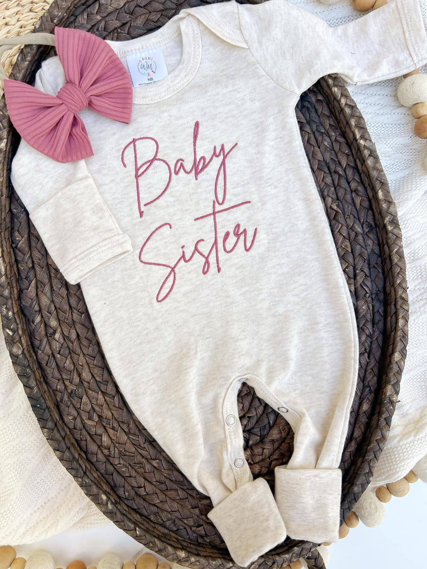 Baby Sister Pink - Newborn / Romper and headband