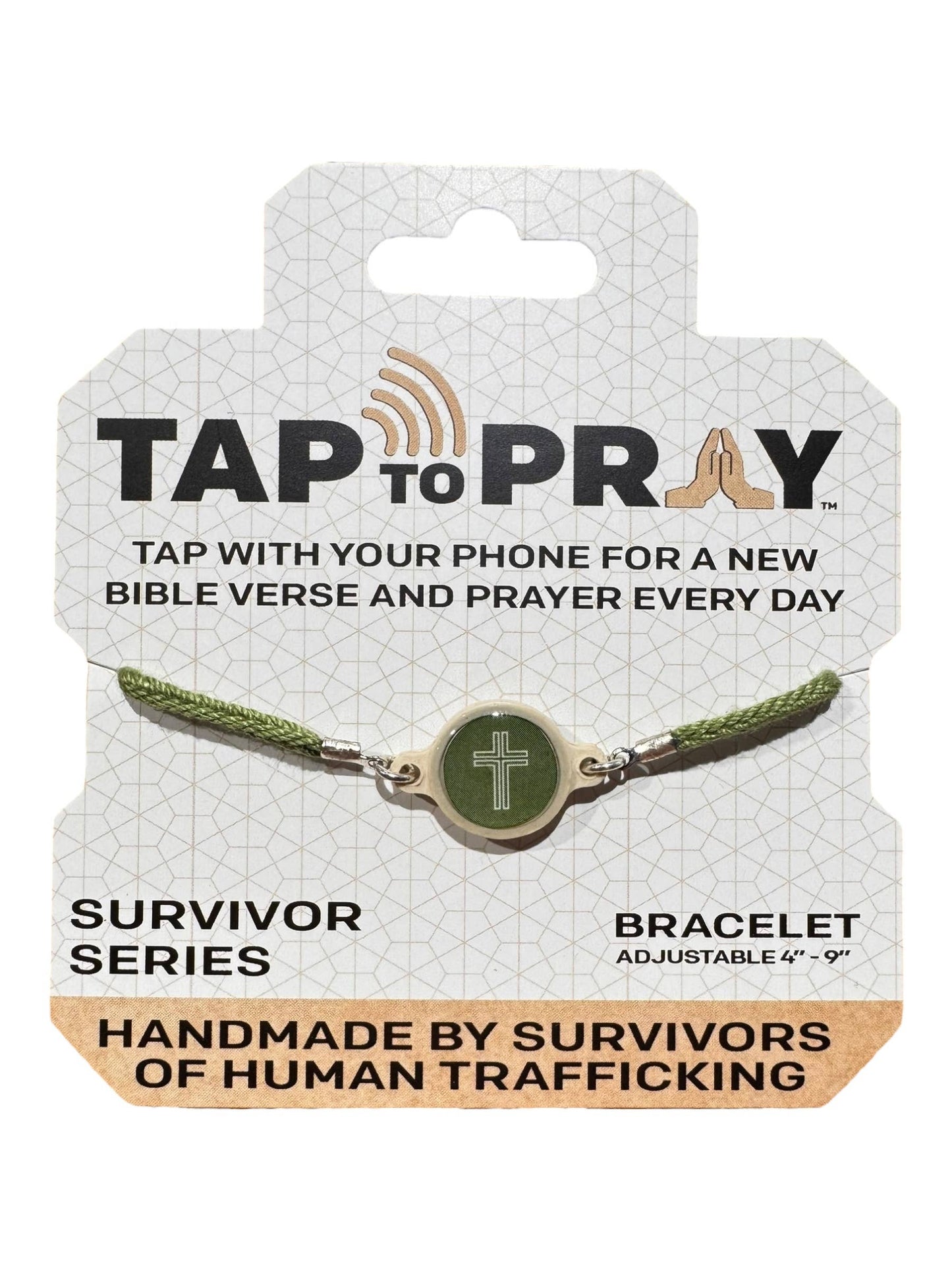Tap To Pray™ - Survivor Series Handmade Bracelets: Juniper + Cross