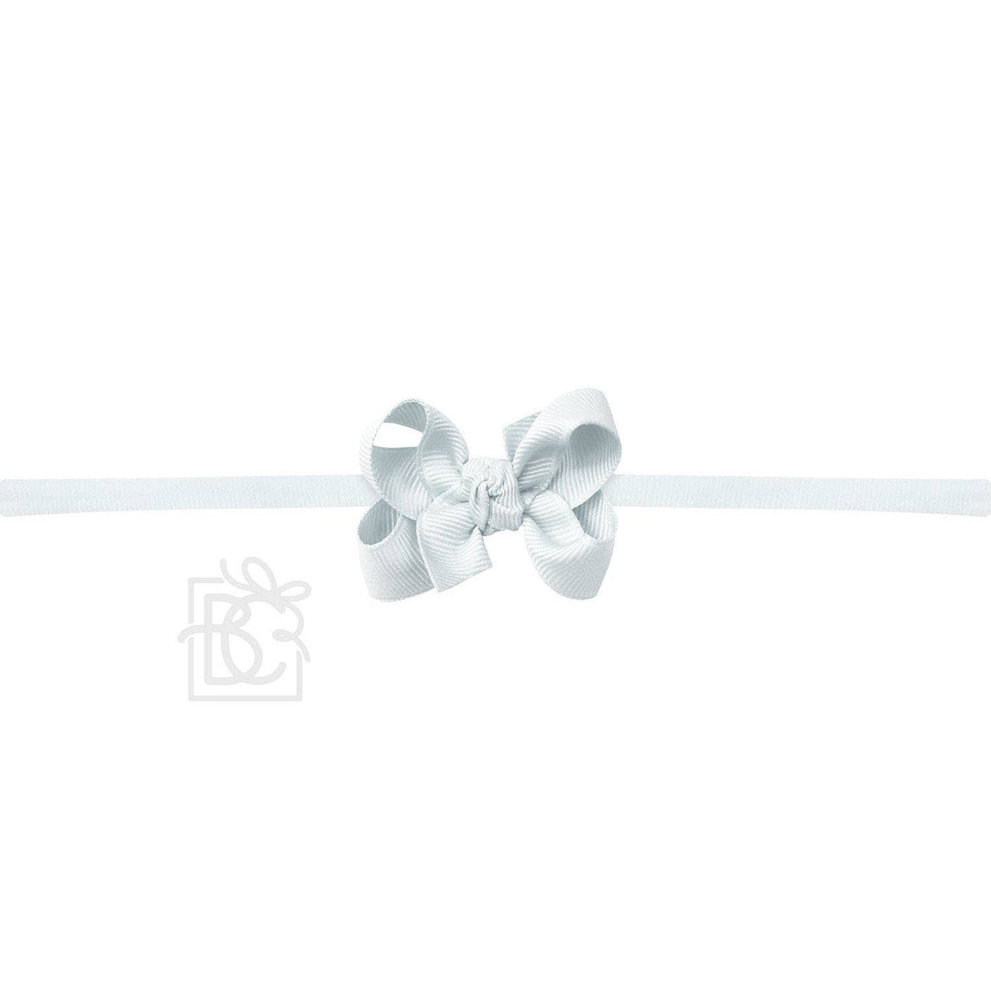 1/4" NYLON PANTYHOSE HEADBAND W/SIGNATURE GROSGRAIN BOW: L. PINK / 2" Toddler