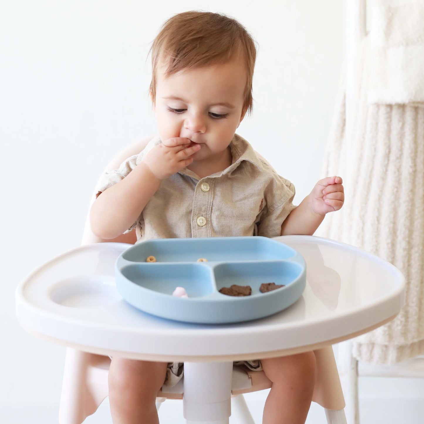 Silicone Suction Plate: Light Dusty Blue