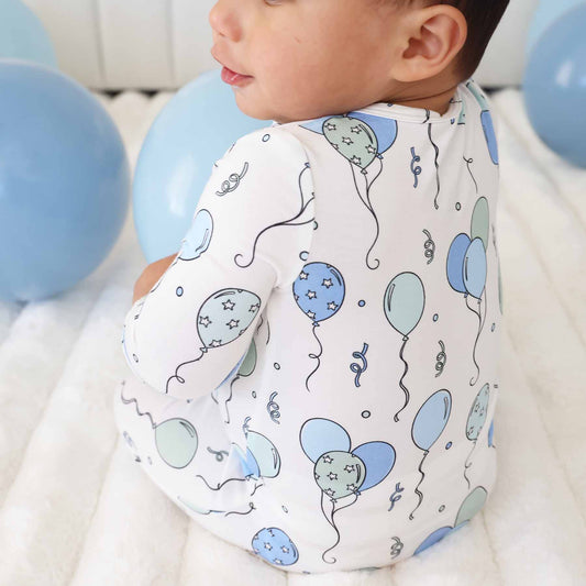 Party Time Zipper Footie | Blue