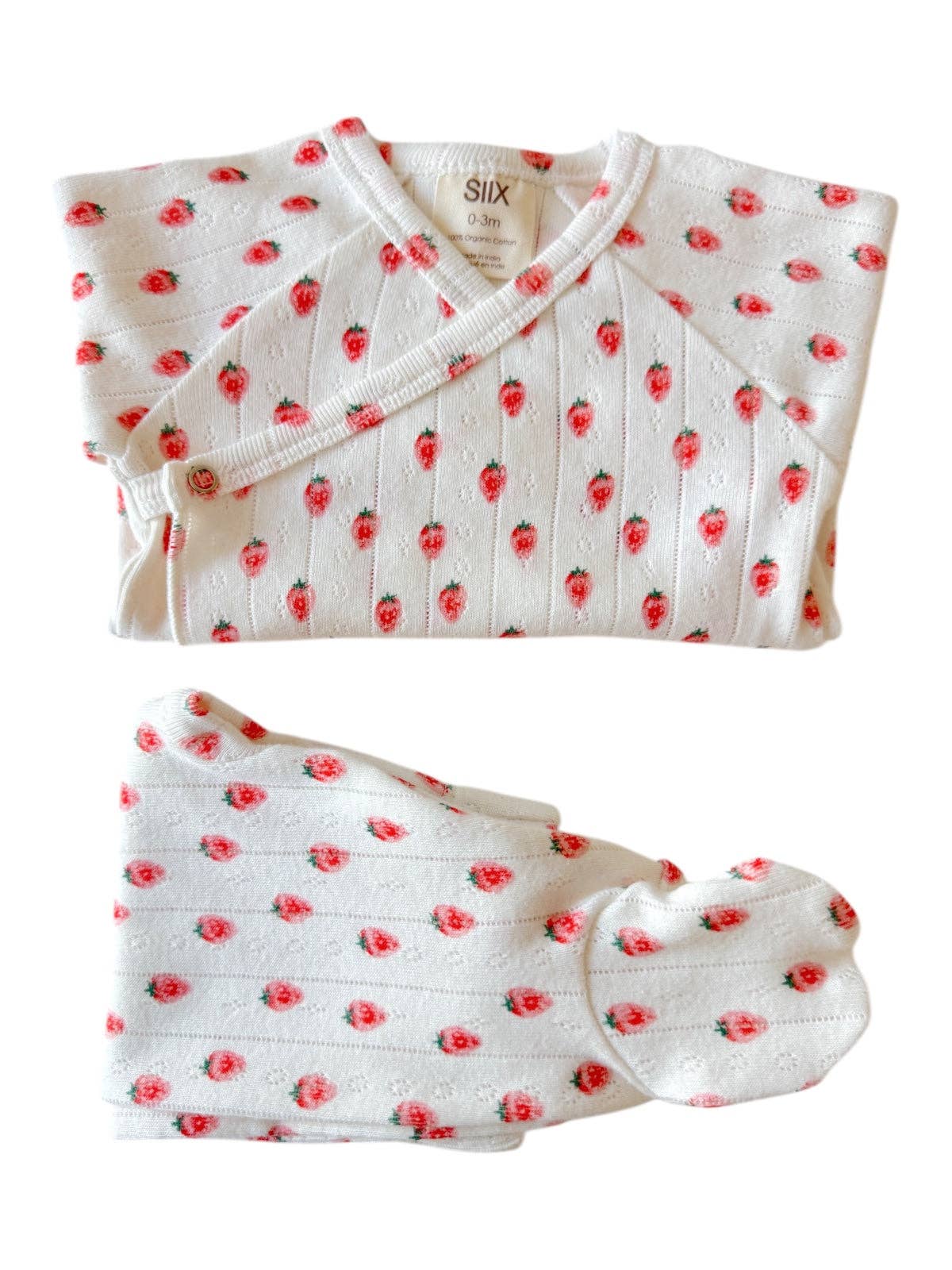 White Strawberry / Organic Pointelle Newborn Set: Newborn