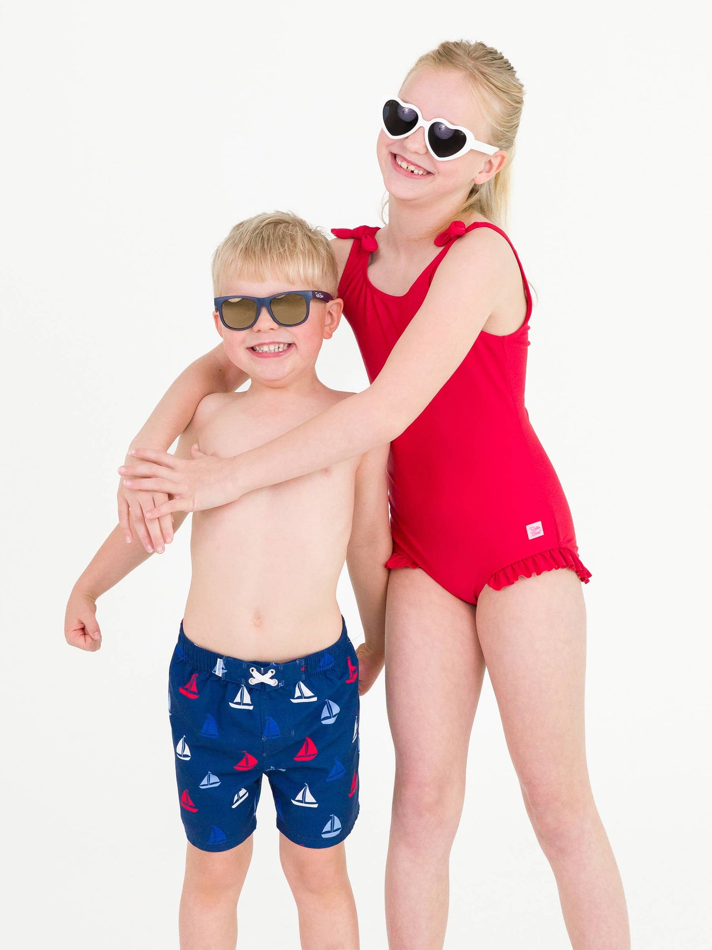 True Red Tie Shoulder One Piece
